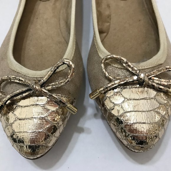 J.Renee’ Metallic Fabric Almond Toe Flat - Picture 3 of 5